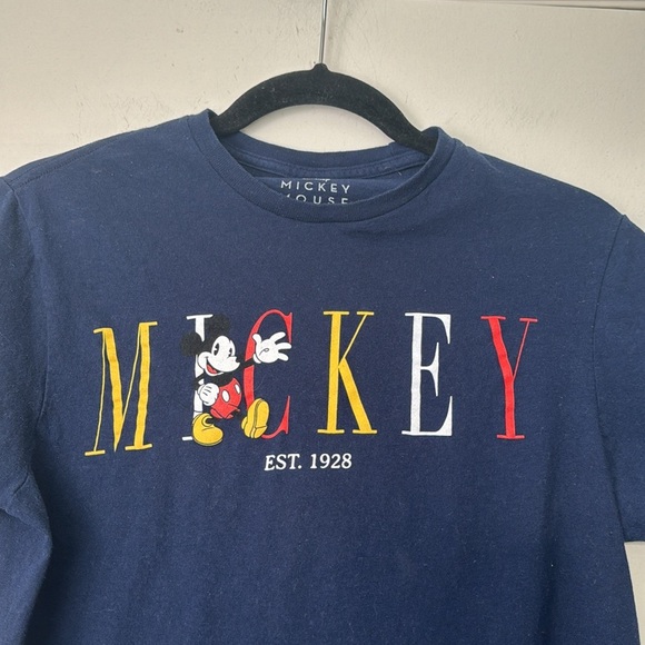 Unisex DIsney Mickey Mouse Cotton Navy T-Shirt Size Small - Picture 2 of 4